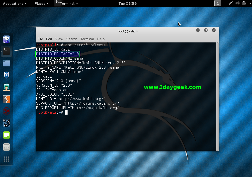 Kali Linux 2.0 Release notes and upgrade steps | 2daygeek.com
