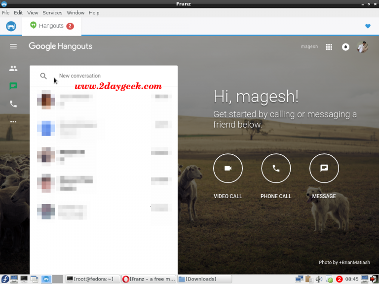 Franz One application for 14 messenger services (WhatsApp, Telegram