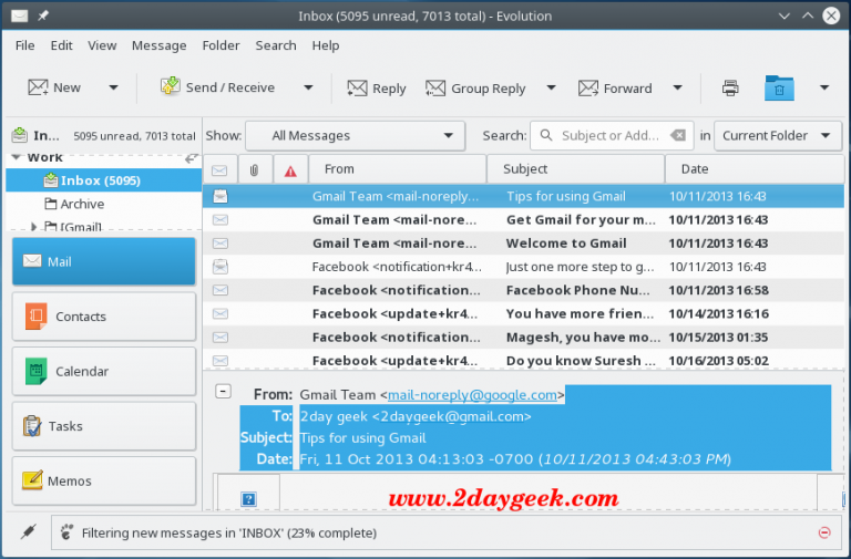 Evolution best (Email Client) for Linux Desktop 2DayGeek
