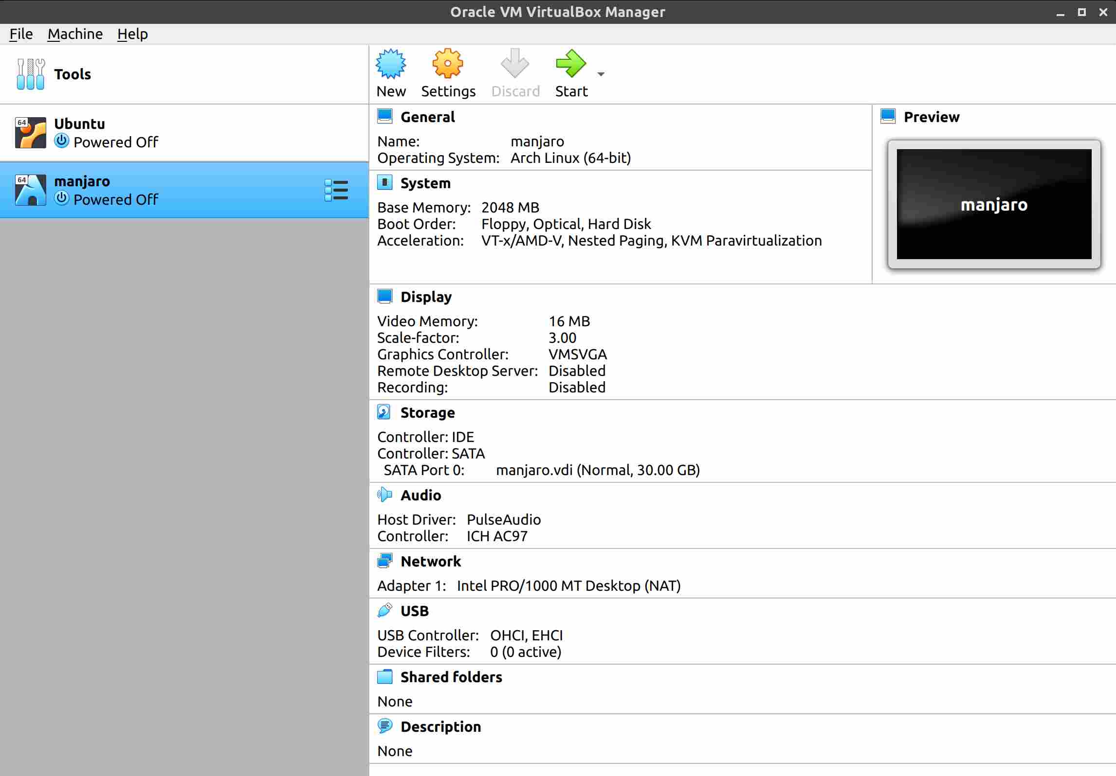 oracle virtualbox linux image