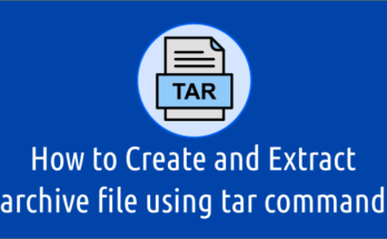 Create and Extract archive file using tar command