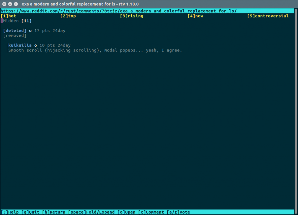 rtvredditterminalviewerasimpleterminalviewerforreddit4 2DayGeek