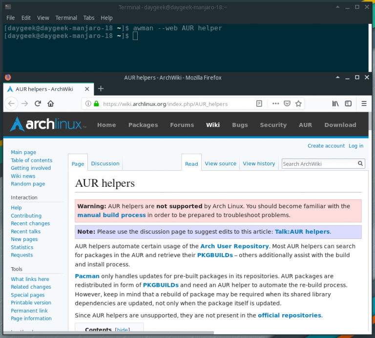 archwikiman A Tool to Browse The Arch Wiki Pages As Linux Man page