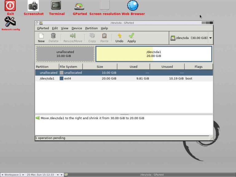 How To Resize Active/Primary root Partition Using GParted Utility