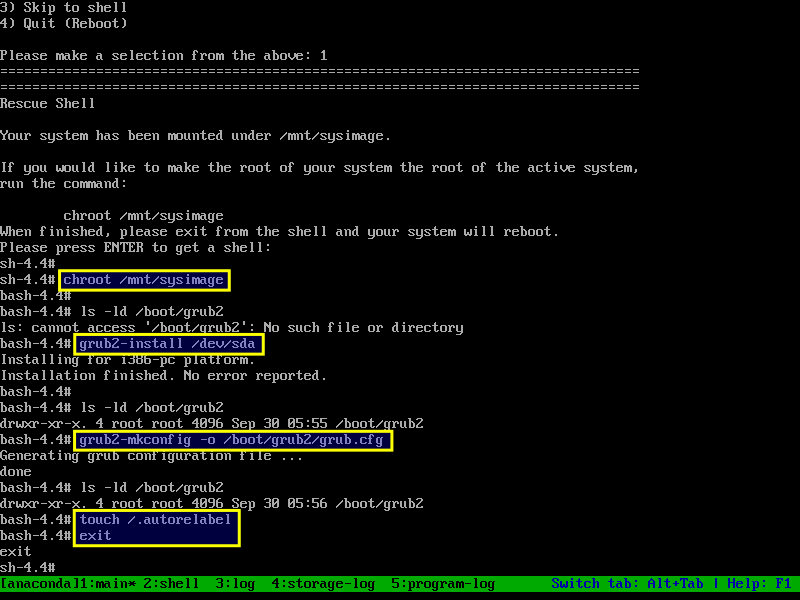 Recovering the corrupted GRUB 2 Bootloader