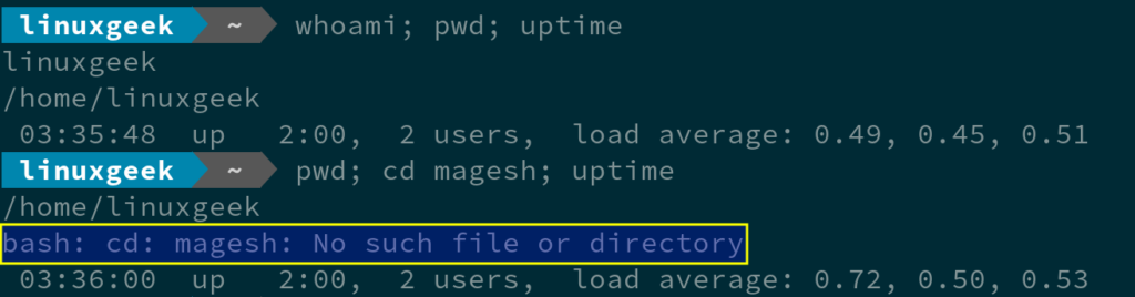 Concatenate commands with the Semicolon operator (;)