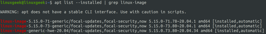 Installed Linux kernel on Ubuntu