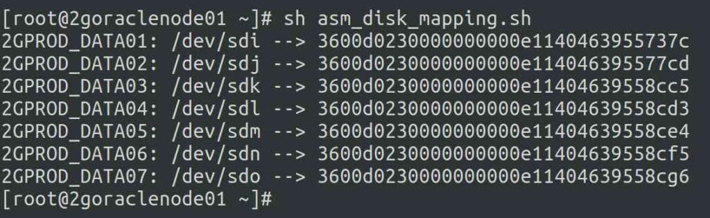 Map ASM Disks to Physical Disk and SAN LUNs in Linux