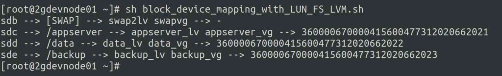 Mapping FS, LVM, Disk against Storage LUN.