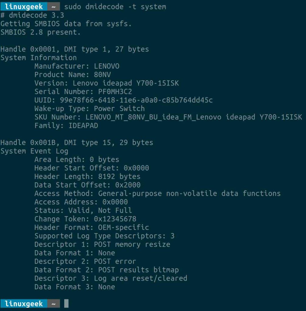 Linux System Hardware Information